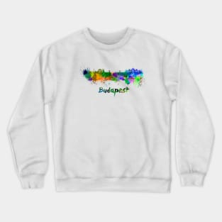 Budapest skyline in watercolor Crewneck Sweatshirt